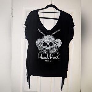 Hard rock top with fringe
